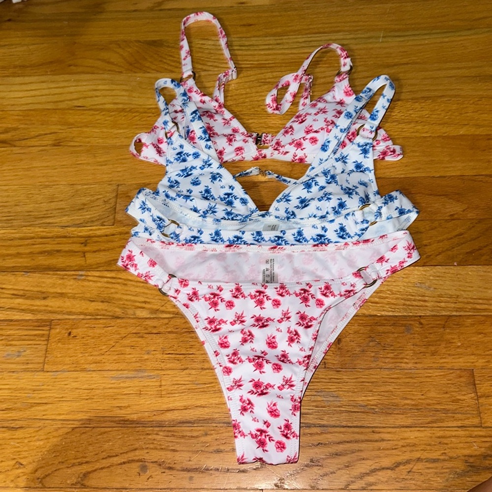 Pink and Blue Bikinis